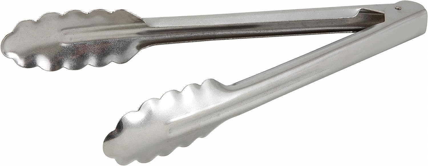Coiled Spring Heavyweight Stainless Steel Utility Tong, 9-Inch